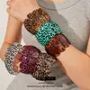 Pulseira Design Sfumato Estampa de Leopardo Ponto Oval Pulseira de Nicho Fashionável Simples Versátil Joia Feminina de Alto Padrão