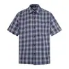 Camisa de Manga Corta a Cuadros para Hombre, Tendencia de Verano Estilo Americano y Japonés, Versátil Camisa Casual Holgada a Cuadros con Bolsillos y Cuello Campana