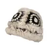 Sombrero de Pescador de Piel de Conejo para Mujer Adulta, Sombrero de Cabeza de Tigre, Sombrero de Punto Peludo Lindo para Otoño e Invierno, Sombrero de Danza del León de Xizang, Sombrero de Cuenca de Tigre