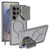 Adecuado para Samsung S25Ltra Soporte de Lente Cuero Liso Funda de Teléfono Magnética Integrada Carga Inalámbrica Magsafe Succión Magnética Funda de Cuero
