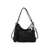Bolsa Tote Estilo Coreano Retrô Artístico de Bolinhas Estilo College para Mulheres 2026 Nova Moda Versátil de Grande Capacidade Bolsa de Ombro