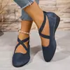 Zapatos de talla grande para comercio exterior, nuevos de verano 2026, zapatos de cuña con punta europea y americana para mujer, mocasines, zapatos deportivos y casuales para mujer
