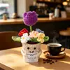 Muñecas de plantas tejidas a mano transfronterizas, decoraciones de plantas tejidas, flores artificiales de ganchillo para fiestas