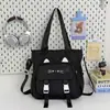 Estilo Coreano Alto Valor Fofo Gatinho Estudante Casual Bolsa para Aulas Estilo Academia Tendência Desenho Animado Doce de Mão Bolsa Escolar