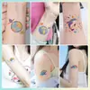 Adesivos de Tatuagem Coloridos Estilo Grafite Lápis de Cor para Mulheres à Prova d'Água Longa Duração Pequenos Frescos de Alta Qualidade Braço Pulso Desenho Animado Fofo