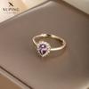 Anillo Abierto Ajustable Xuping Europeo y Americano Transfronterizo de Aleación de Cobre Galvanizado Color Oro de 14 Quilates Incrustado con Piedra Artificial Lujo Ligero
