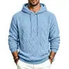 Sudadera con capucha de punto jacquard de felpa cálida, holgada, casual, resistente, para hombre, otoño e invierno, transfronteriza europea y americana, venta al por mayor