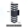 Lámpara de pared exterior de doble cabezal, luminosa hacia arriba y hacia abajo, para patio, pared exterior, faro de puerta, cuadrada de aluminio, estándar europeo, estándar americano, portalámparas E27