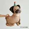 Nuevo globo con forma de perro 3D tridimensional sentado oso de amor globo de aluminio feliz cumpleaños pastel animal