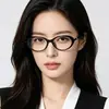 Óculos Retrô Olho de Gato Armação Grande Armação Preta Lentes Lisas Estilo Europeu Para Rosto Quadrado/Redondo Emagrecimento Pode Ser Colocado com Grau Miopia Lente Plano Mulheres
