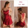 2024 nuevo pijama de tirantes de seda helada de verano para mujer, vestido de noche sexy de verano, estilo popular en internet, color liso, cuello amplio, se puede usar afuera