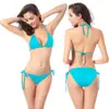 Biquíni Sexy 13 Cores Cor Pura Biquíni Europeu e Americano Roupa de Banho Fábrica Estoque Pronto Uma Peça Drop Shipping Biquíni Europeu e Americano