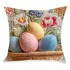 Funda de Almohada de Conejito de Pascua Linda Fiesta de Animales Decoración de Sala de Estar Funda de Almohada para Sofá Cojín de Mesita de Noche Venta al por Mayor