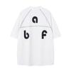 Camiseta de manga corta con estampado de letras de marca de moda, diseño de nicho de barba de camarón, para hombre y mujer, top informal holgado de verano para parejas