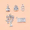 5 Bolsas de Dinero de Plata Antigua, Billetes de Dólar, Set de Accesorios Colgantes de Árbol de Dinero del Gato de la Suerte, 5 Estilos, 1 Cada Uno, aprox. 8g por Set