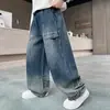 Ropa para Niños Ropa de Otoño para Niños Pantalones 2026 Nuevo Estilo Primavera y Otoño Niños Medianos y Mayores Jeans de Pierna Recta Pantalones Largos de Otoño para Niños