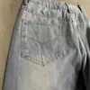 Ga Venta al por Mayor Comercio Exterior Transfronterizo Marca de Moda Jeans de Mezclilla Acampanados Lavados Desgastados Patchwork Unisex