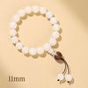 Pulsera Bodhi de Jade Blanco Natural Colgante de Loto Tallado Cuentas Redondas Círculo Único Alrededor del Dedo Cuentas Budistas Suaves Rosario de Mano