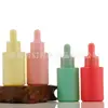 Frascos Coloridos Personalizados de Ombro Reto para Óleos Essenciais, Frascos de Vidro Portáteis Espessados para Perfume e Óleos Essenciais, Embalagem para Cosméticos com Loção Essencial