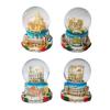 Bola de Cristal con Diseño de Copo de Nieve Tallado Famoso en Internet, Artesanía de Caja de Música Giratoria, Adorno de Juguete de Bola de Cristal para Decoración del Hogar