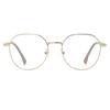 Gafas de metal poligonales irregulares para estudiantes de miopía con luz anti-azul, gafas sencillas de calle para cámara, sentido avanzado, espejo plano