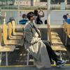 MYQ Novos Homens Bonitos Trenchcoat Primavera e Outono Estilo Coreano Trendy Casaco Jaqueta Masculina Acima do Joelho Trenchcoat Masculino Fino