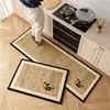 Tapete de chão de cozinha de gato de desenho animado, tapete de pé longo antiderrapante e resistente à sujeira, absorvente para casa e fácil de limpar, adequado para entrada e quarto
