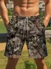 Moda Camuflaje Nuevo Transfronterizo Estilo Masculino Europeo y Americano Impresión 3D Shorts Deportivos Casuales Venta Directa de Fábrica Mayorista