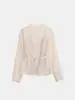 Conjunto de dos piezas para primavera y otoño: camisa romántica y elegante estilo ins coreano, de cuello semi-alto, semitransparente y con lazo en la cintura + camisola