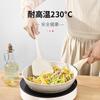 Juego de utensilios de cocina de silicona color blanco crema estilo nórdico, resistente a altas temperaturas, sartén antiadherente, espátula, cuchara de silicona, colador, cocina doméstica
