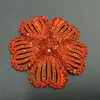Parches de Tela de Flor de Cinco Pétalos Estilo Fresco y Dulce, Accesorios para el Cabello DIY Hechos a Mano, Flores de Pedrería Coloridas de Lujo Ligero, Accesorios para Ropa