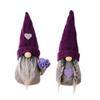 Haobei decoración navideña sombrero de punto morado decoración de muñeco enano muñeco sin rostro americano de primavera y otoño