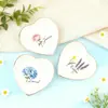 Etsy Transfronterizo Amazon Pod Borde Dorado Cerámica Anillo Bandeja para Joyería Forma de Corazón Bandeja para Anillos Bandeja de Almacenamiento para Joyería