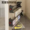 Sapateira magnética para atrás da porta de entrada, montada na parede, sem necessidade de furar, expansível, prateleira de armazenamento para chinelos de casa