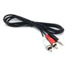 Linha de áudio de um para dois Linha AV 3,5 estéreo revolução 2RCA macho linha de transferência de um para dois linha de alto-falante de computador