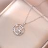 Colar Colar Feminino Net Red Star Moon Colar Zircon Estilo Japonês-Coreano Nicho Novo Estilo Design Elegante Moda Colar de Aço Titânio