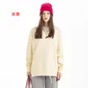 Sudadera de cuello redondo de rizo de algodón puro de 400 g, sudadera pesada de marca de moda, cuello redondo de algodón de rizo unisex de color liso