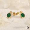 Aretes de tendencia viento frío lujo ligero versátiles simples de temperamento nicho de alta gama clásicos retro tesoro de color con incrustaciones chapado en oro cobre