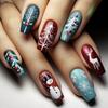 Uñas de Ballet Largas Reno Navideño Árbol de Navidad Parches para Uñas Postizas Removibles Manicura de 24 Piezas