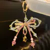 Cadena para Teléfono Móvil de Cuentas de Vidrio Rosa Explosivas Llavero de Lazo con Cuentas Colgante de Corazón para Mujer Chica Nuevo Estilo