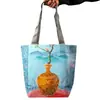 Bolsa personalizada impermeable de tela Lixin laminada con RPET para el trabajo y los desplazamientos, bolsa de compras plegable ecológica para supermercados