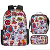 Conjunto de Mochila Infantil de Três Peças Mochila Escolar Desenho Animado para Aluno do Ensino Fundamental Mochila de Menino Estilo Superman Mochila do Batman