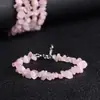 Pulsera Ajustable de Piedra Cruda de Cristal Natural, Grava Irregular, Estilo Fresco, Pulsera de Moda Casual, Joyería