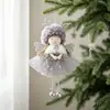 Navidad Nuevo Llegada Falda de Lana de Cordero con Encaje Alas Colgante de Ángel Accesorios para Árbol de Navidad Escena Disfraz
