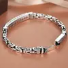 Pulsera Yuhong para Hombre, Moda Tendencia Retro Hueso de Dragón Patrón de Paz Cadena Tejida, Estilo Sencillo Individual, Venta Directa del Fabricante