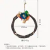 Balanço para Papagaio Galho de Maçã Anel Pendurado Anel Pendurado de Flor de Madeira Tronco Suporte para Pássaros Moagem de Bico e Garra Brinquedo para Papagaio