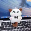 Pingente Sino Gato Siamês de Pelúcia com Som Gatinho Chaveiro de Mochila Escolar Pingente Presente para Casal de Estudantes Gato de Cauda