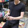 Preço de atacado com decote em V decote redondo camiseta masculina de manga curta solta roupas de verão de morte rápida mais tamanho grande homem gordo gordo t-shirt