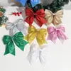 Enfeites de laço com lantejoulas e glitter transfronteiriços, Guirlanda para árvore de Natal, Decoração de cena para vitrine, Decoração de cena de festa