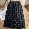 Falda de Lunares 2026 para Mujer, Falda de Verano Delgada Adelgazante, Falda Midi Línea A Petite, Falda con Dobladillo Ancho